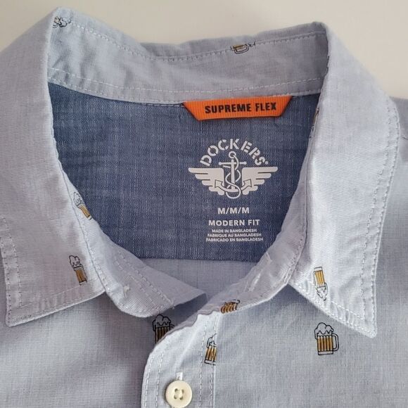 NEW Levi's BEER MUG BAR LONG SLEEVE DRINKING PARTY BARTENDER SHIRT NWT MEDIUM M - Picture 12 of 14